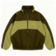 Dark Brown & Khaki Paneled Track Jacket