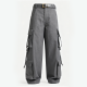 Gray Multi-Pocket Cargo Jogger Pants