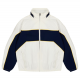 Cream & Navy Blocked Track Jacket with Yellow Piping