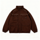 Chestnut Brown Utility Pocket Track Jacket