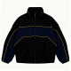 Black & Navy Contrast Track Jacket with Yellow Trim