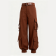 Chestnut Brown Multi-Pocket Cargo Jogger Pants