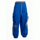Royal Blue Contrast-Panel Cargo Jogger Pants
