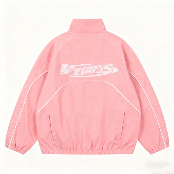 Pastel Pink Back Graphic Track Jacket